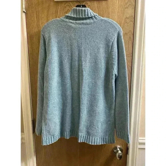 Vintage Cherokee Turtleneck Sweater in Blue With Patterns Buttery Soft Size L - Picture 14 of 15